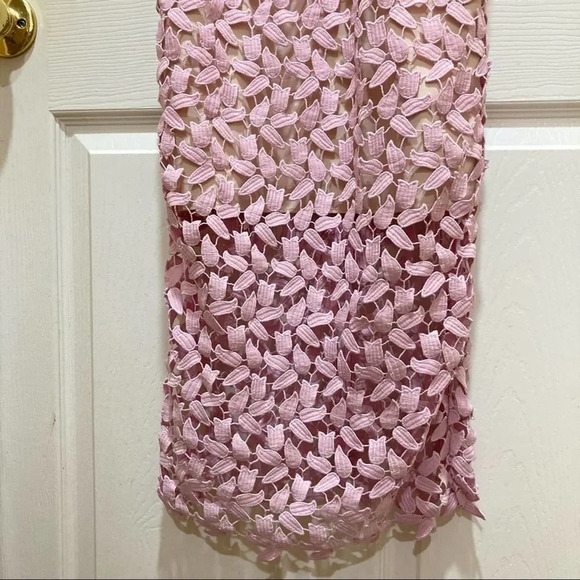 BARDOT Flora Lace Overlay Midi Dress Pink Size 4 - Picture 8 of 8